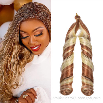 22 inch Spiral Curl Braid Synthetic Hair Loose Wave Crochet Braids Hair Extensions Pre  Stretched  Braiding Hair